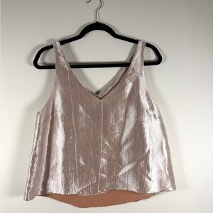ASOS Shimmery V-Neck Satin Camisole in Light Blush